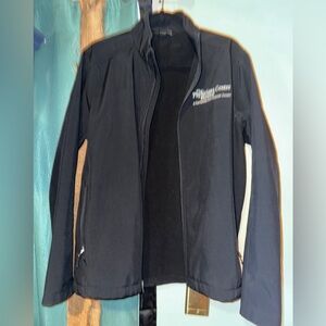 black Port Authority Core Soft Shell Jacket with a "Physicians Centre" logo
